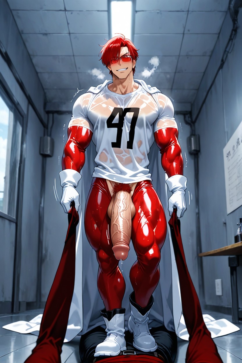 Gigantisch, White Gloves, Official Toei Animation Anime Style KI Schwulenporno