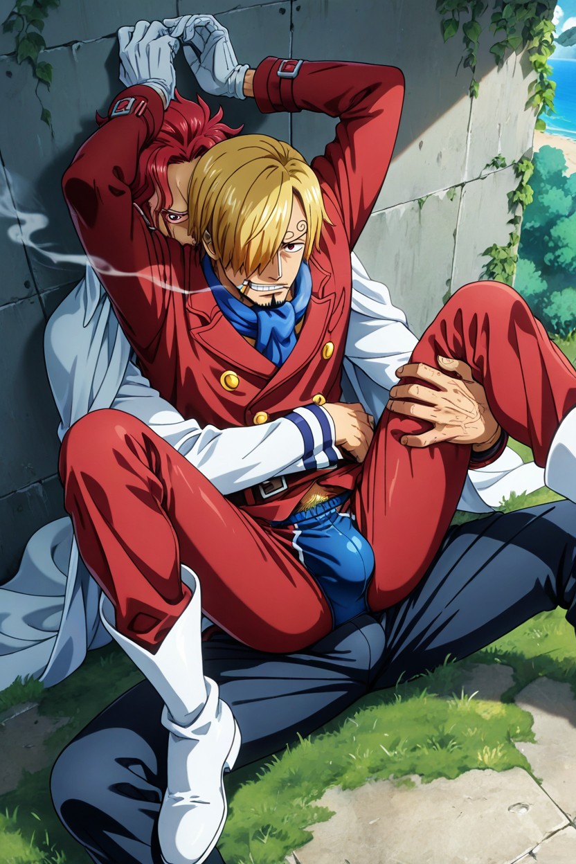 Vinsmoke Ichiji, Smoking, Arms Are Up Pornografia gay com IA