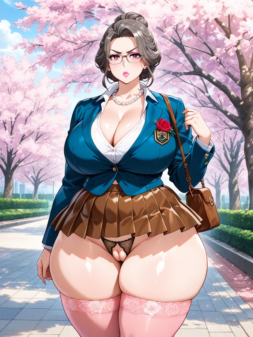 Manga-style, Filled Lips, Rounded Big Breasts AI同性恋黄片