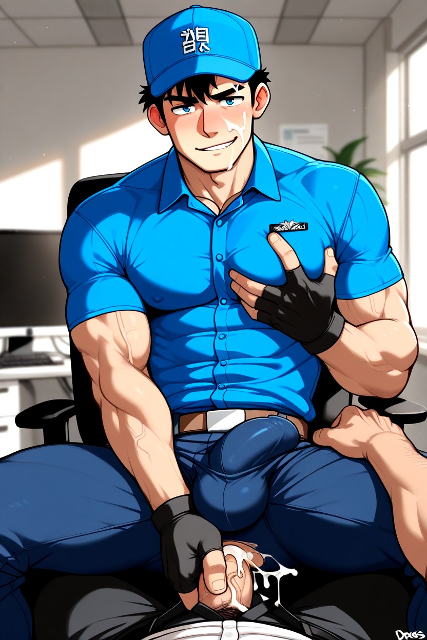 Backward Cap, Dross, Muscular AI Gay Porn