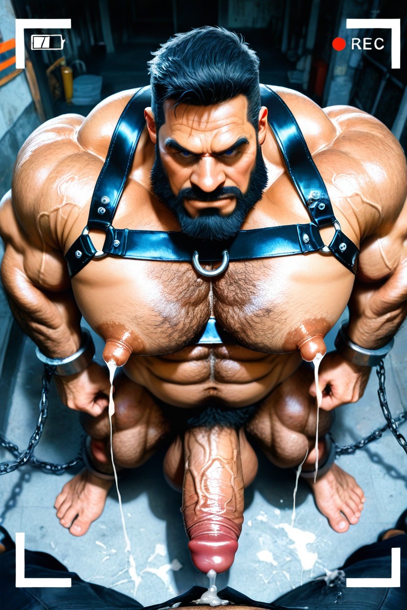Huge Thick Wide Heavy Pecs, Shackles, Style AI Gay Porn