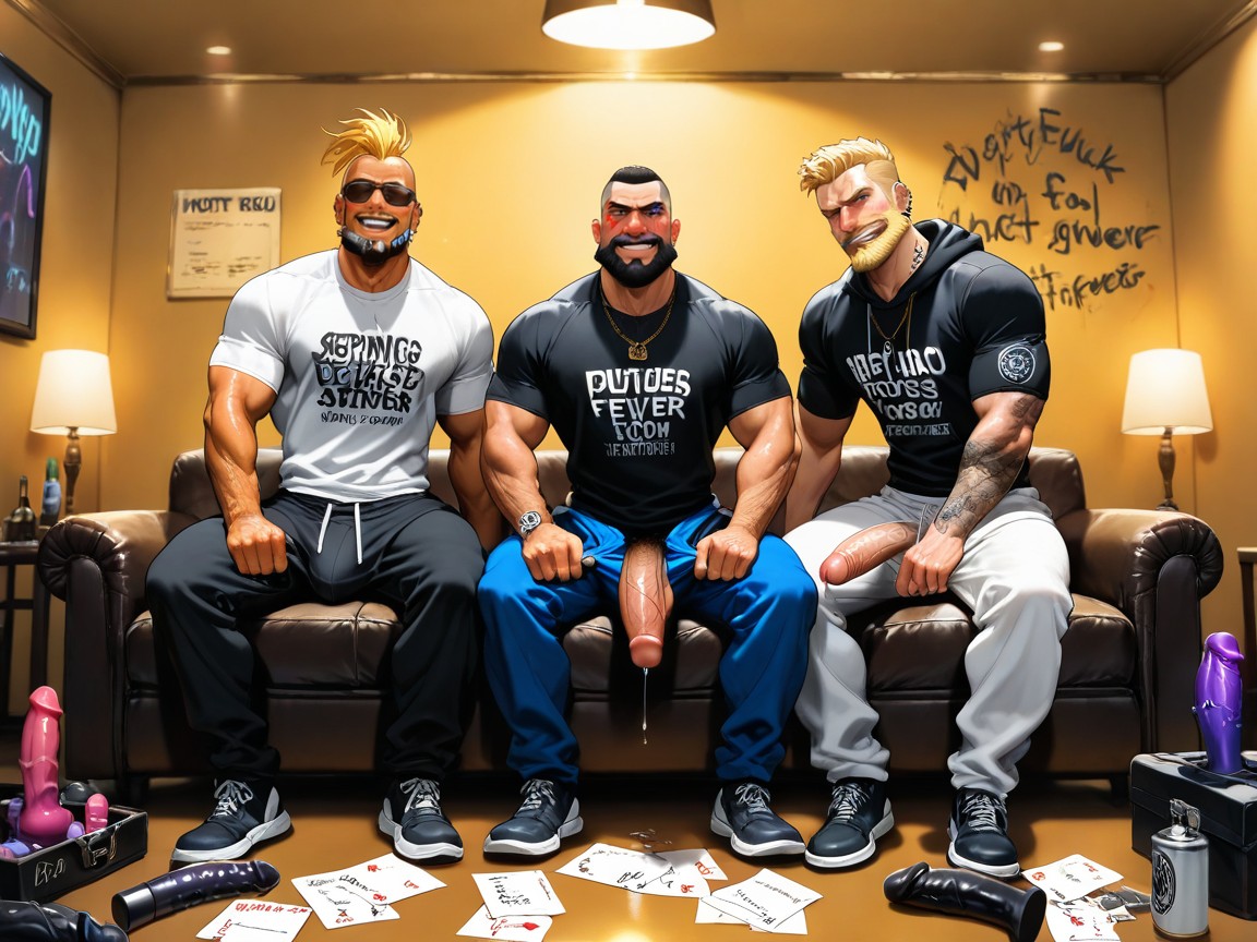 Getting High, Horny Dominant Look, Gigantic AI Gay Porn