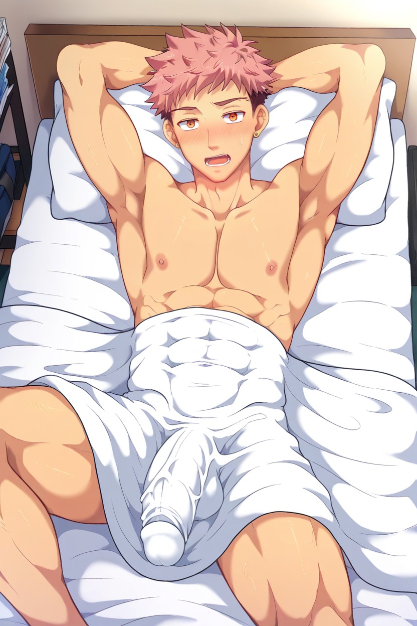 College, On Bed, Male AI Gay Porn