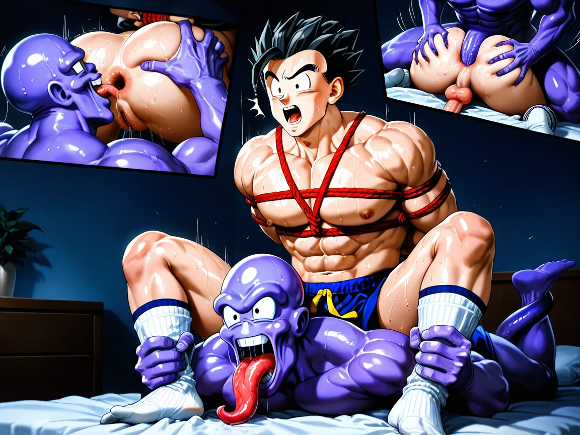 Kraken’s Multiple Hands Holding Gohan Up In The Air, Anilingus, Red Football Uniform KI Schwulenporno