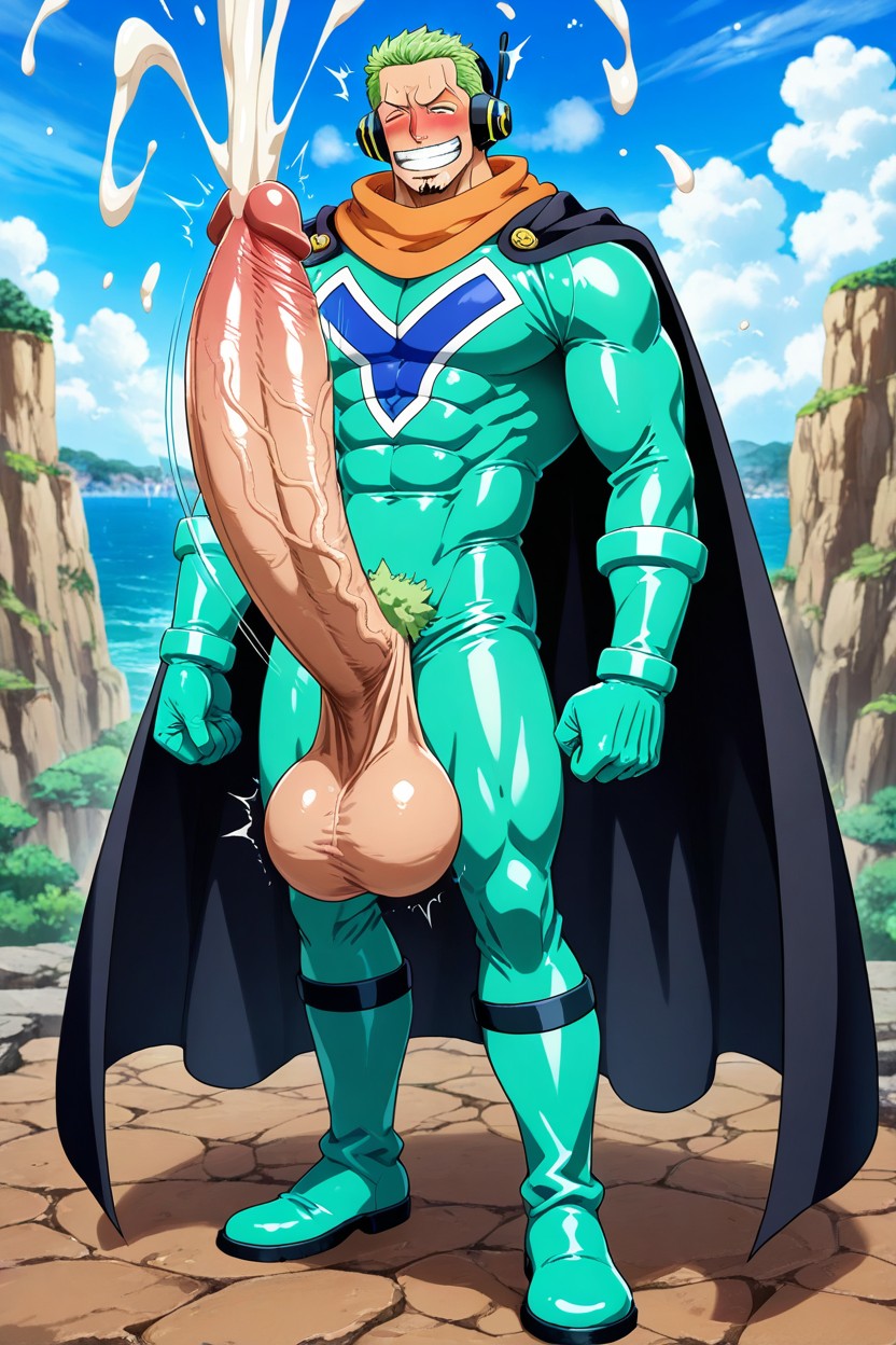 One Piece Post-time Skip, Slicked Green Hair, Green Pubes Porno IA Gay