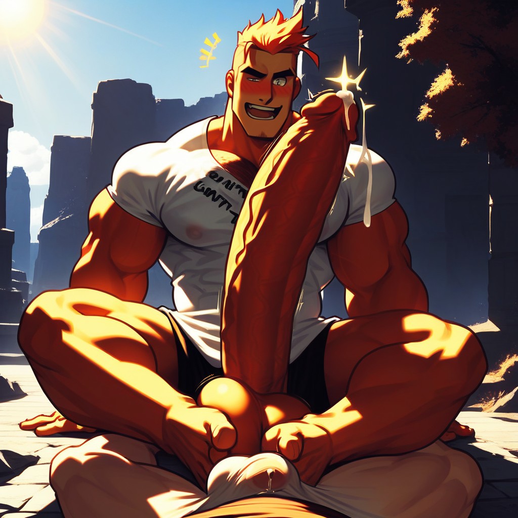 Cock Behind Shirt, Hyper Bulge, Hyper Balls AI Gay Porn