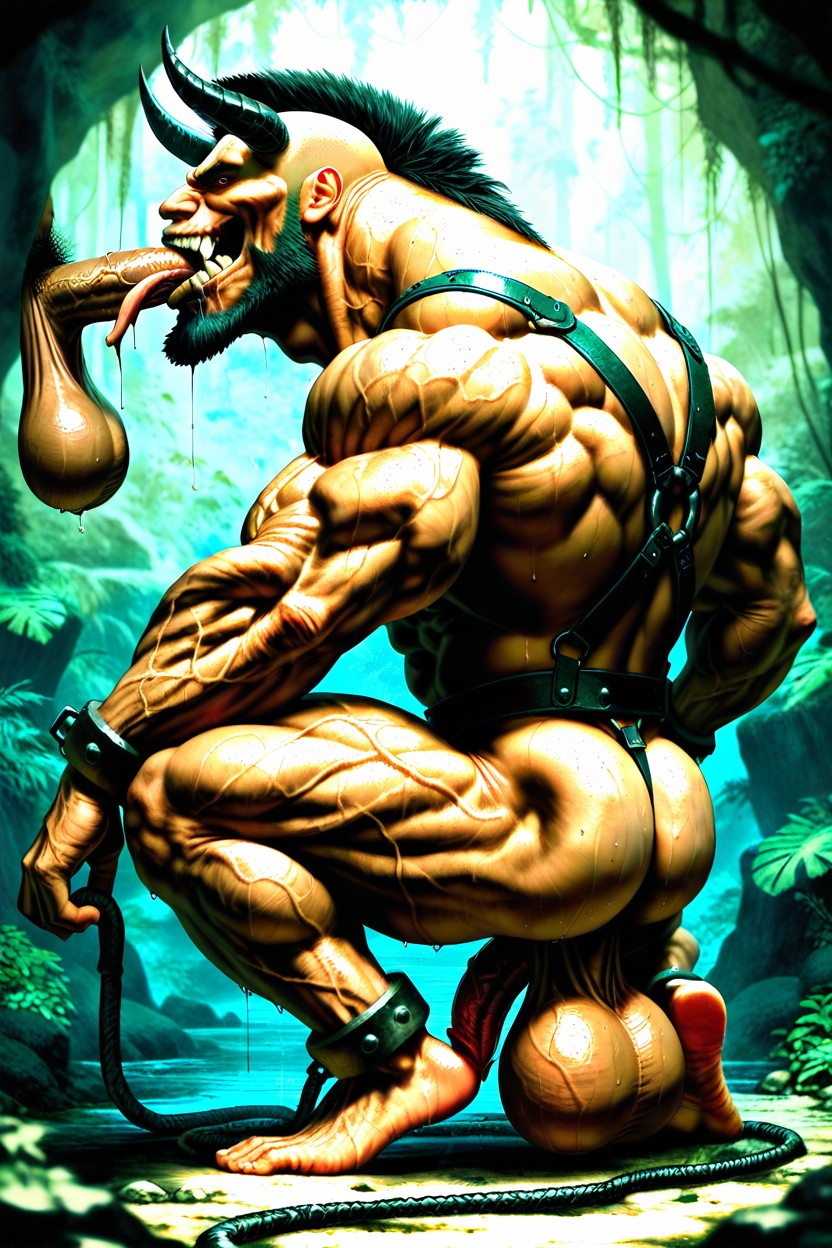 Shaved Legs, Tongue Out, Mighty Warrior Porno IA Gay