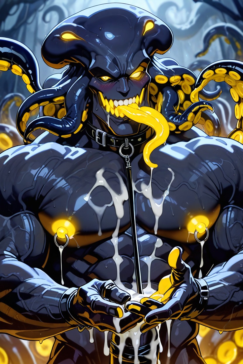 Big Tiddies, Focus On Face And Pecs, Cum On Hand AI Gay Porn