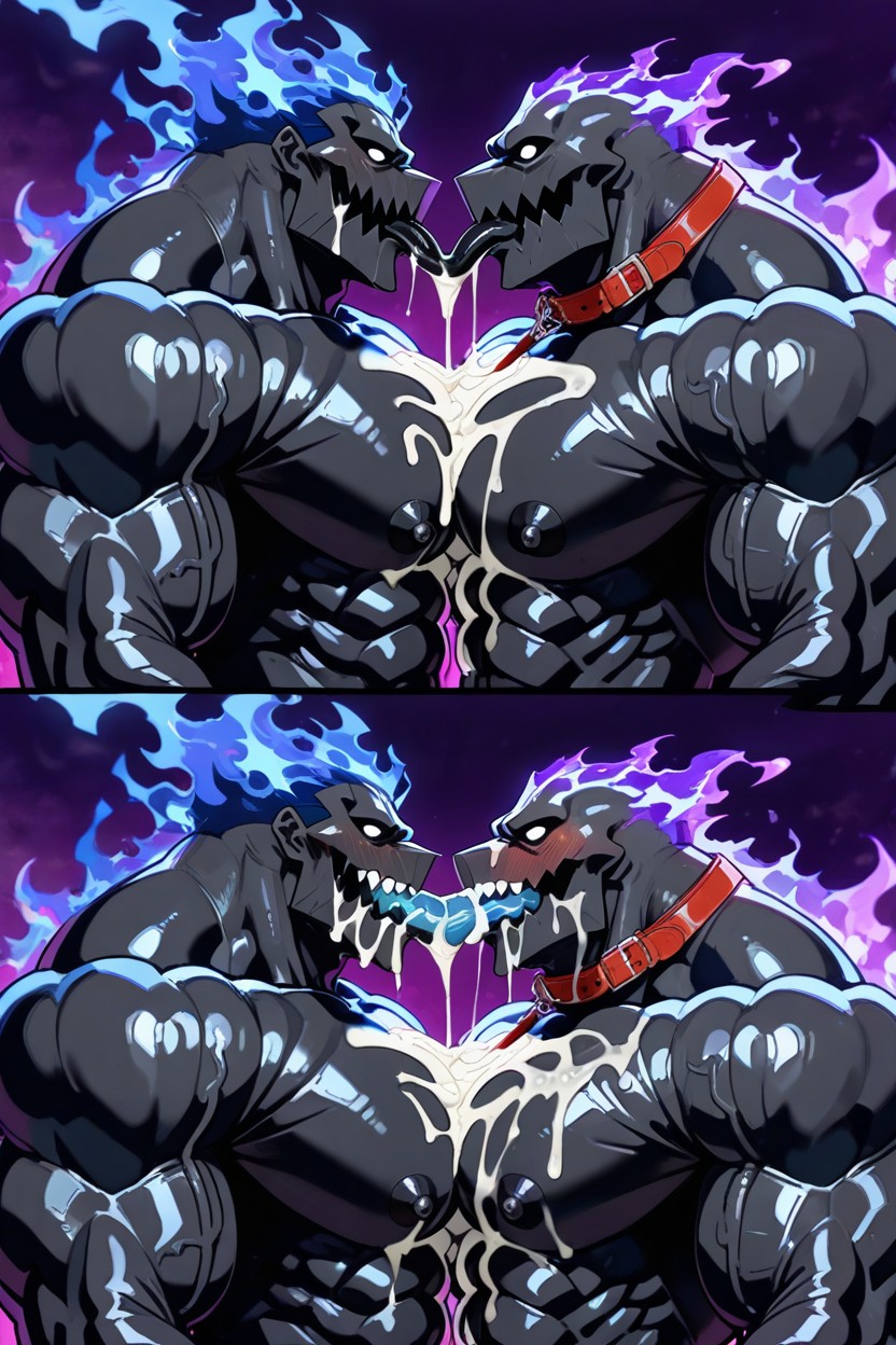 Tongue Out, Big Pecs, Big Tiddies AI Gay Porn