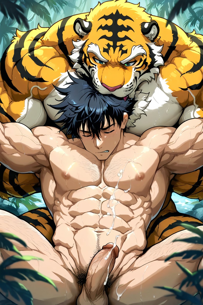 Random Pictures Of Sex One Is Beard And Mustache In Jungle, Details, Blowjob Porno IA Gay