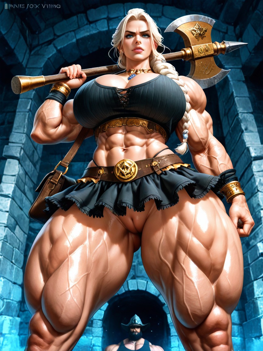 Stern-looking Witch With A Sharp, Muscular, Musclé Porno IA Gay