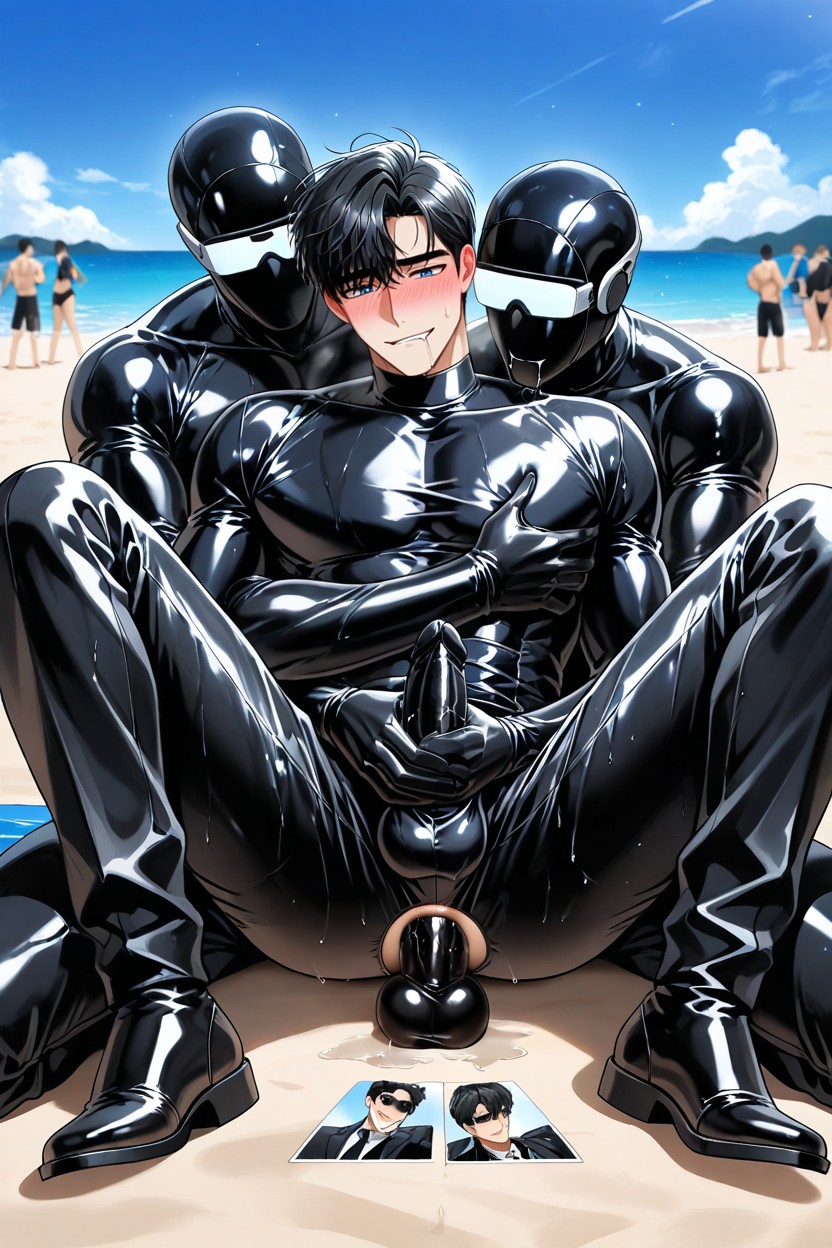 Blushing, Black Latex Penis, Wet Porno IA Gay