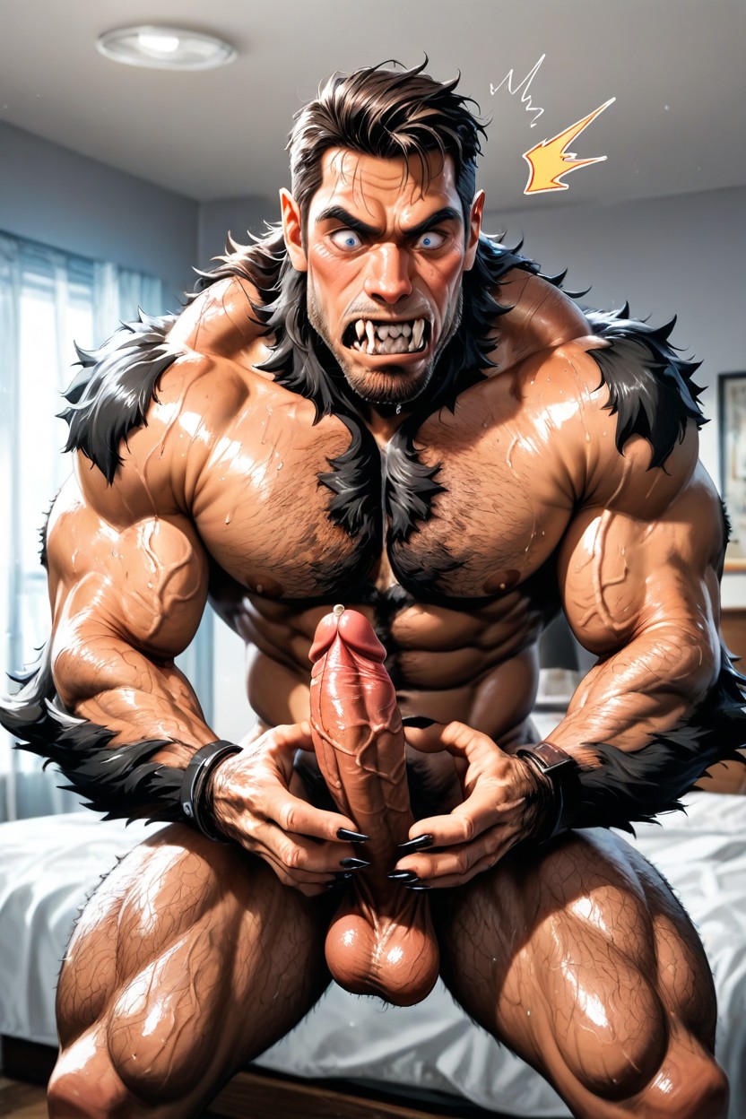 Stubble Beard, Very Detailed Body, Testicle Growth AI Gay Porn