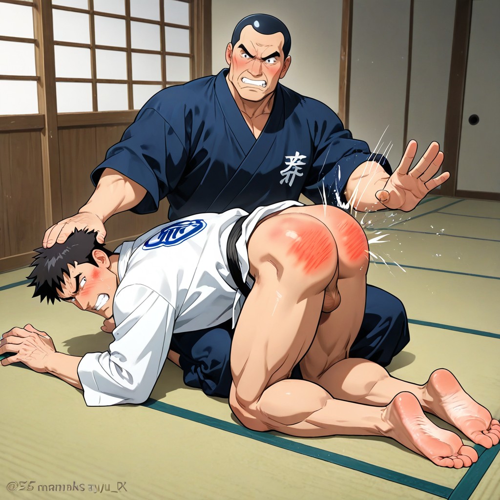 Black Eyes, Shock Waves From Hitting The Buttocks, Five Fingers AI Gay Porn
