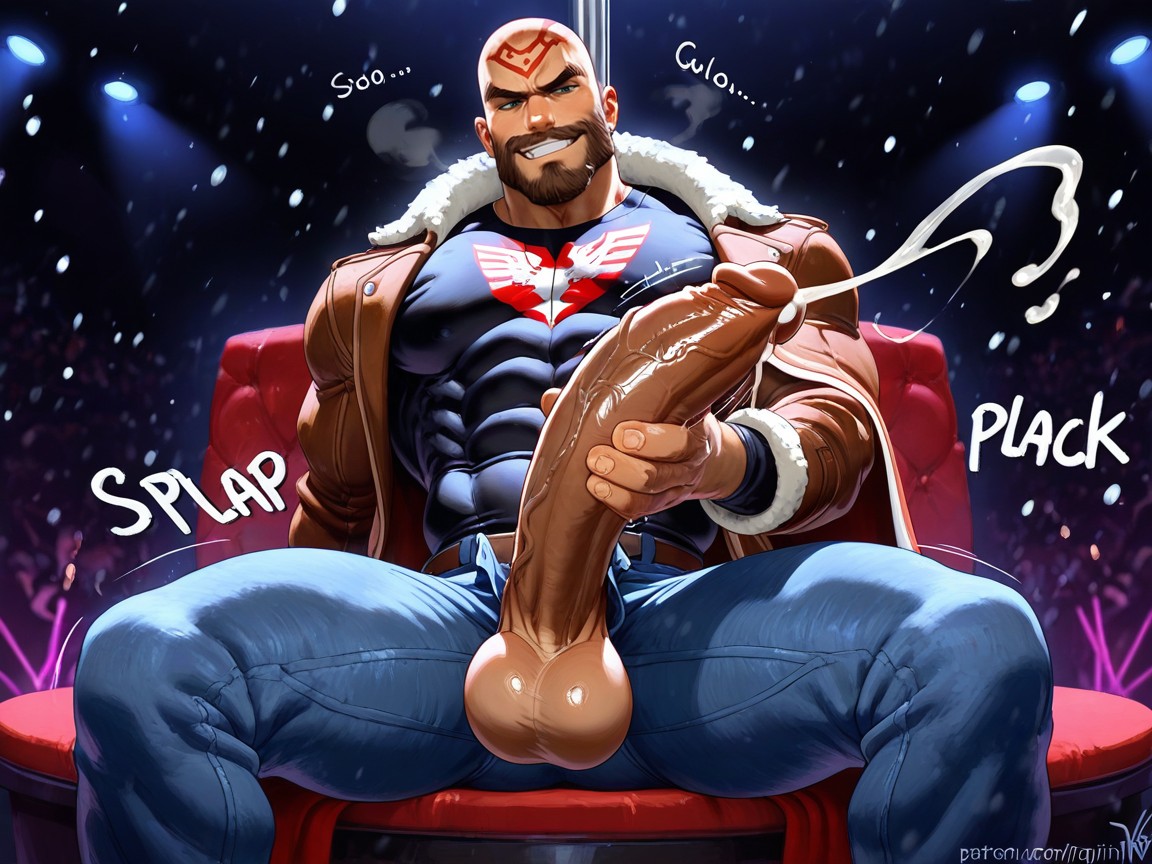 Wearing Blue Jeans, Solo Jerking Off, Black Background AI Gay Porn
