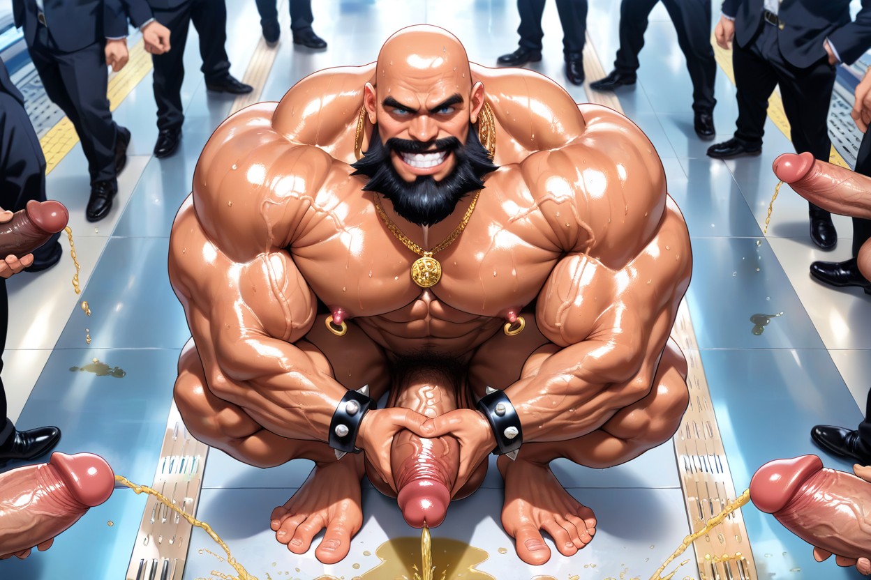 Shaved Body, Long Black Beard, 18+ AI Gay Porn
