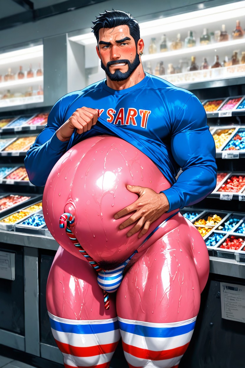 Enormous Ass, Handsome Face, Thick Thighs AI Gay Porn