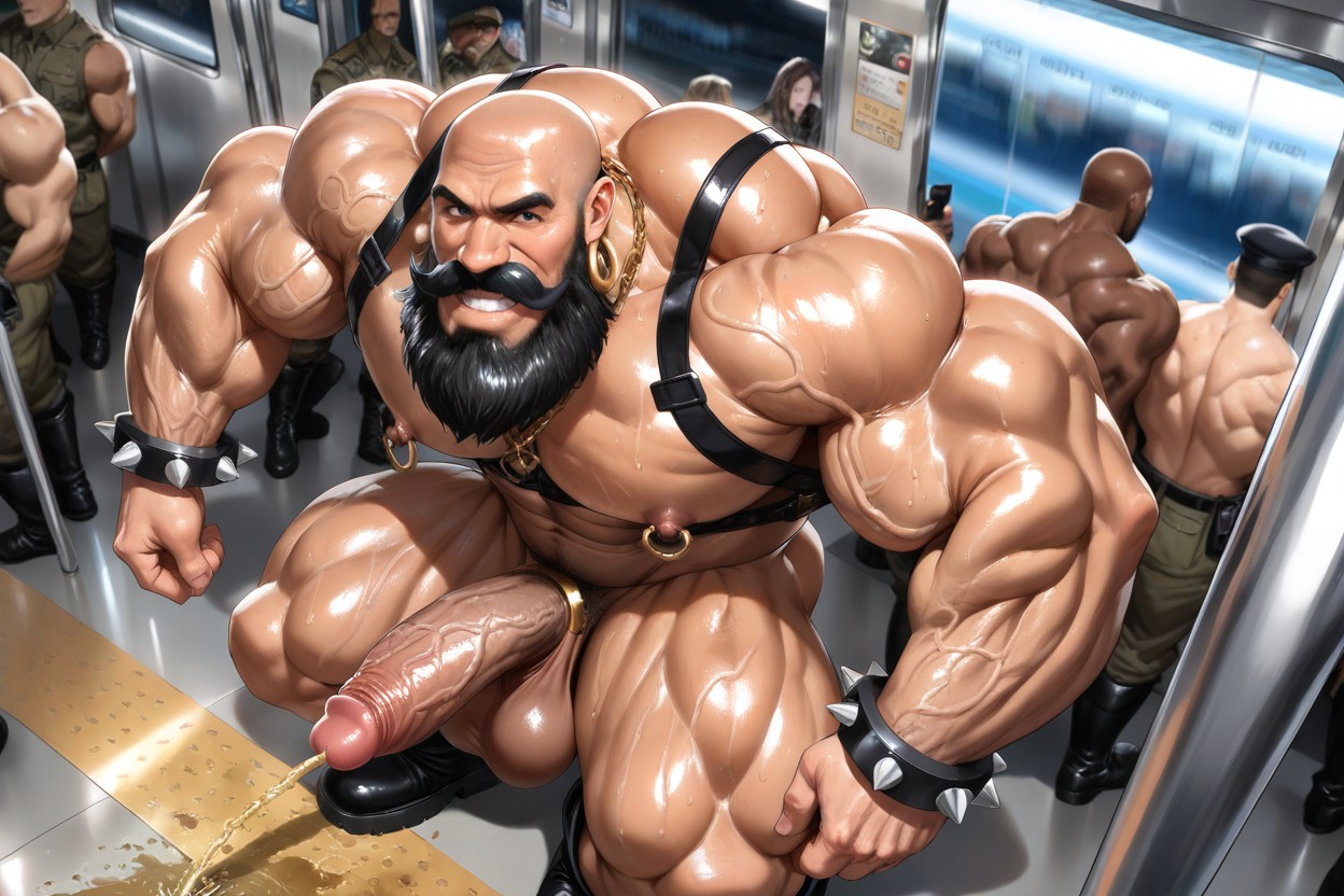 Handsome, Big Gold Earrings, Veiny Muscles AI Gay Porn