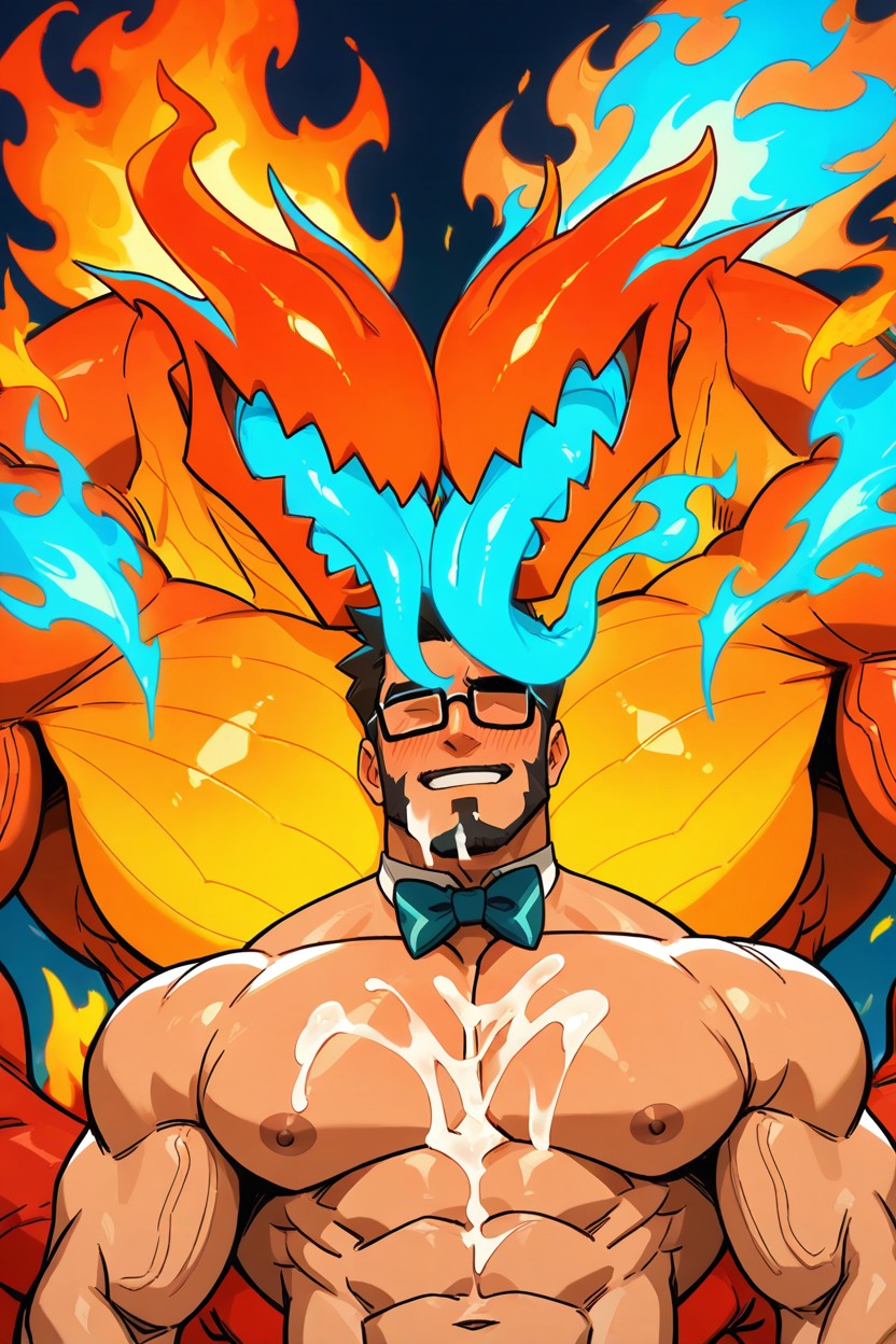 Mouth Full Of Cum, Glowing Nipples, Big Tiddies AI Gay Porn