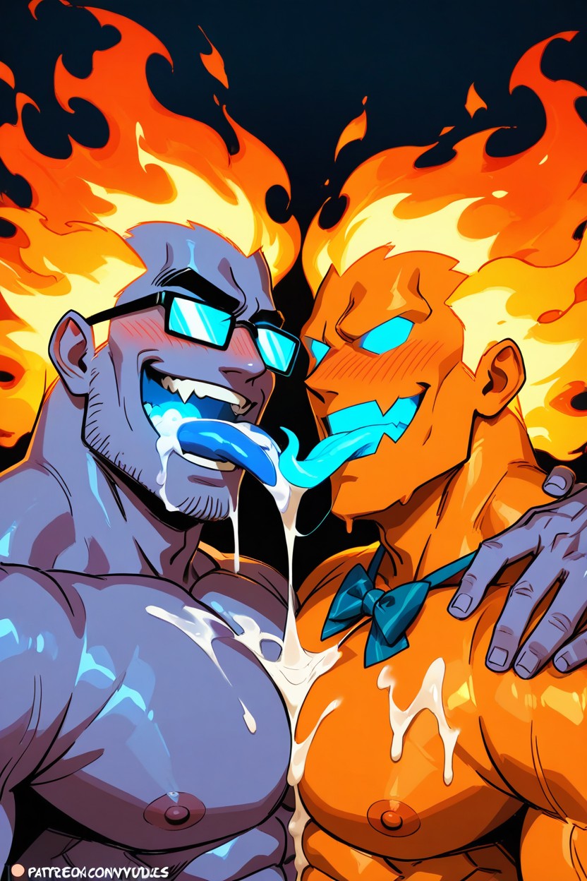 Muscular Man, Other Monster Is Blue, Monster AI Gay Porn