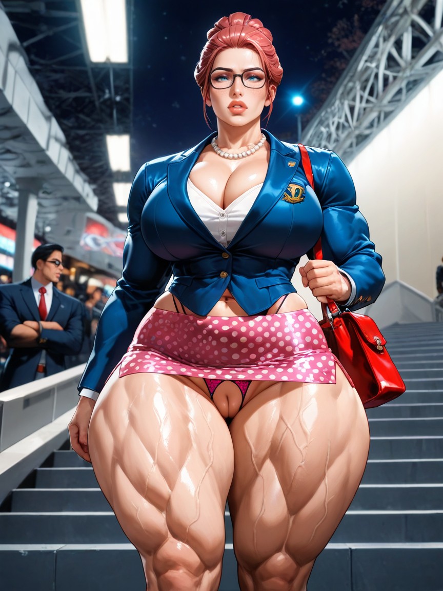 Hyper Huge Wide Hips, Standing In The Park, Muscular Arms AI Gay Porn