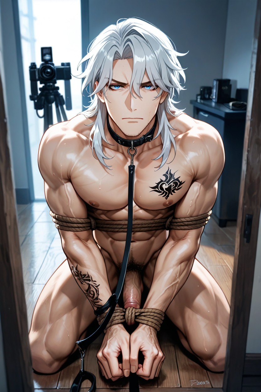 Full-two-person Shot, Full Body, Manga-style Hair AI Gay Porn