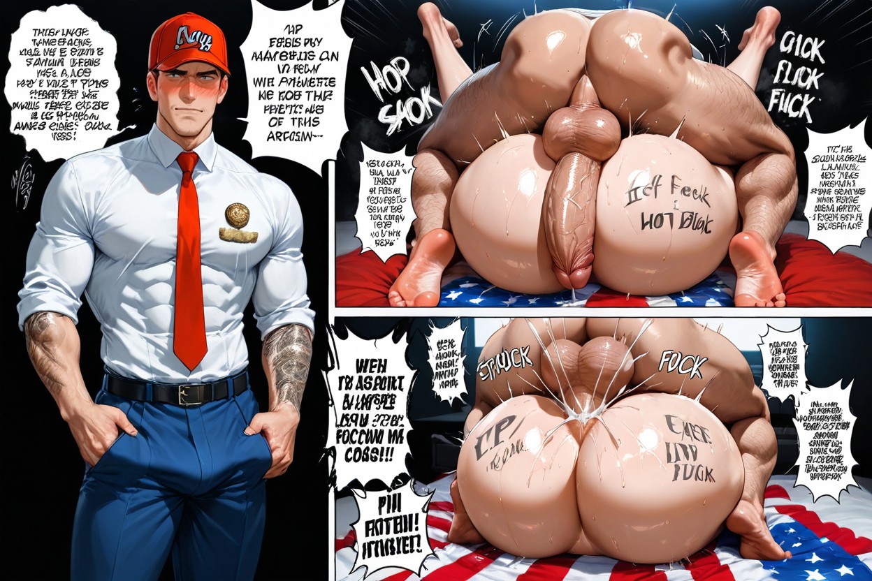Red Baseball Cap With White Words, Fun, Hot Guys At Party AI Gay Porn