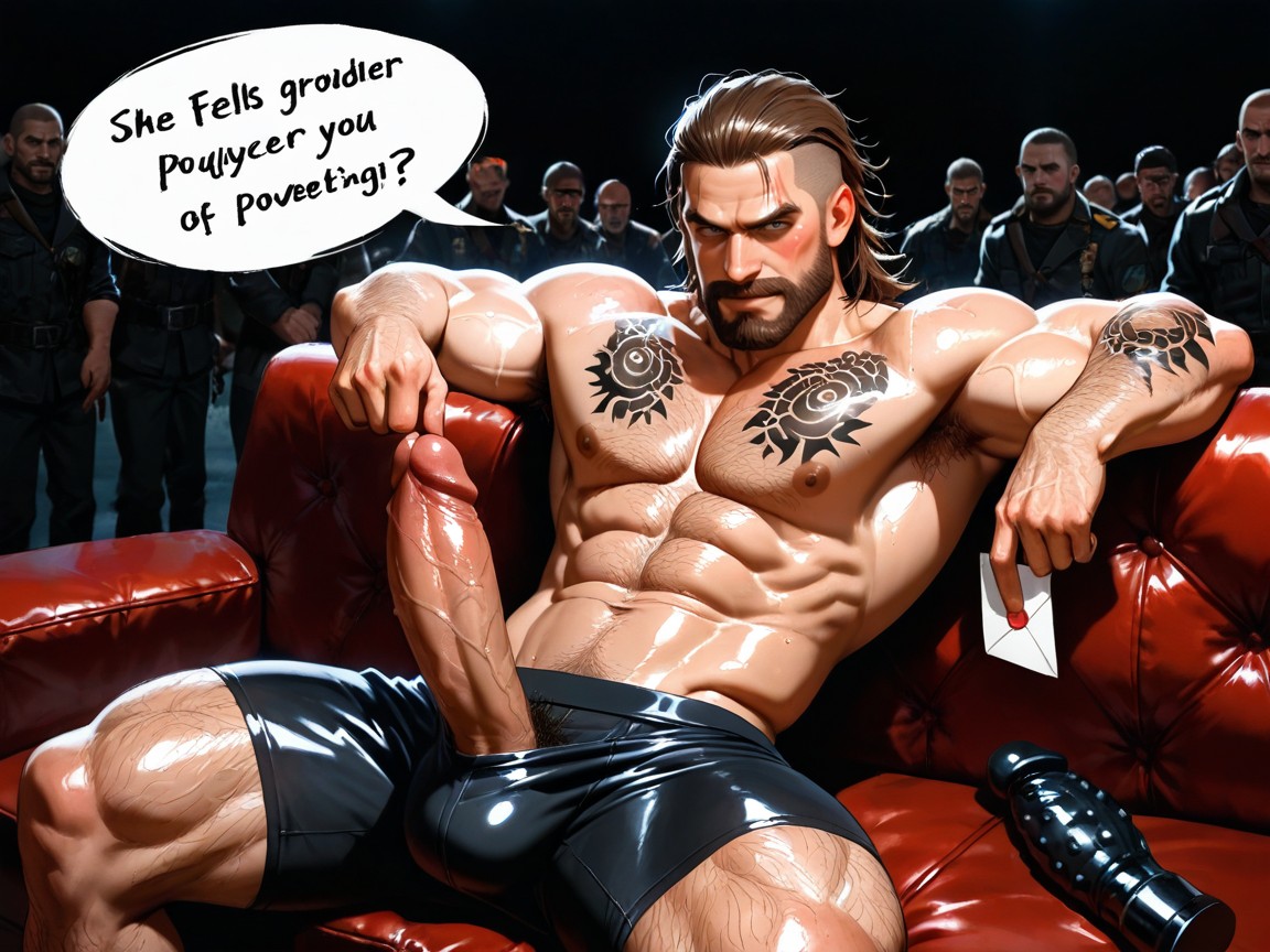 Dark Dominant Look, Military, Getting High AI Gay Porn