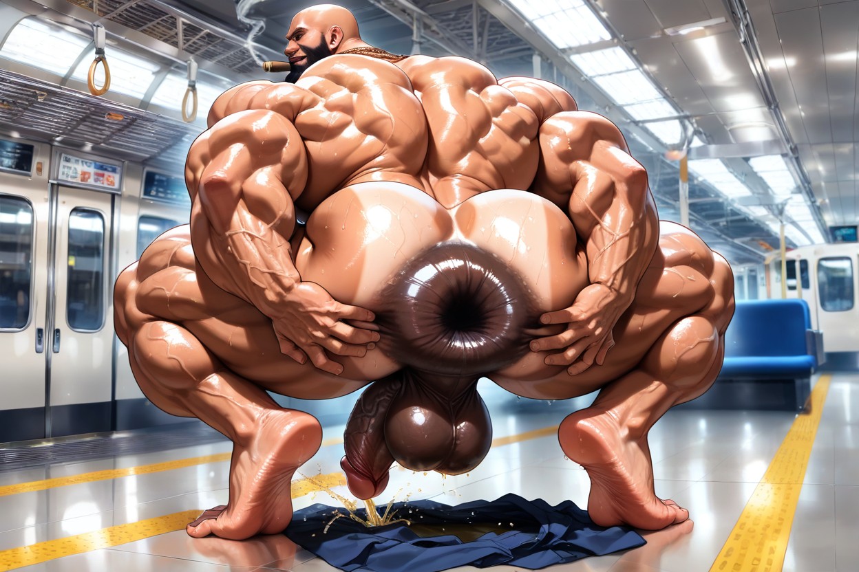 Hyper Calves, Square Jaw, Clothes On Floor AI Gay Porn