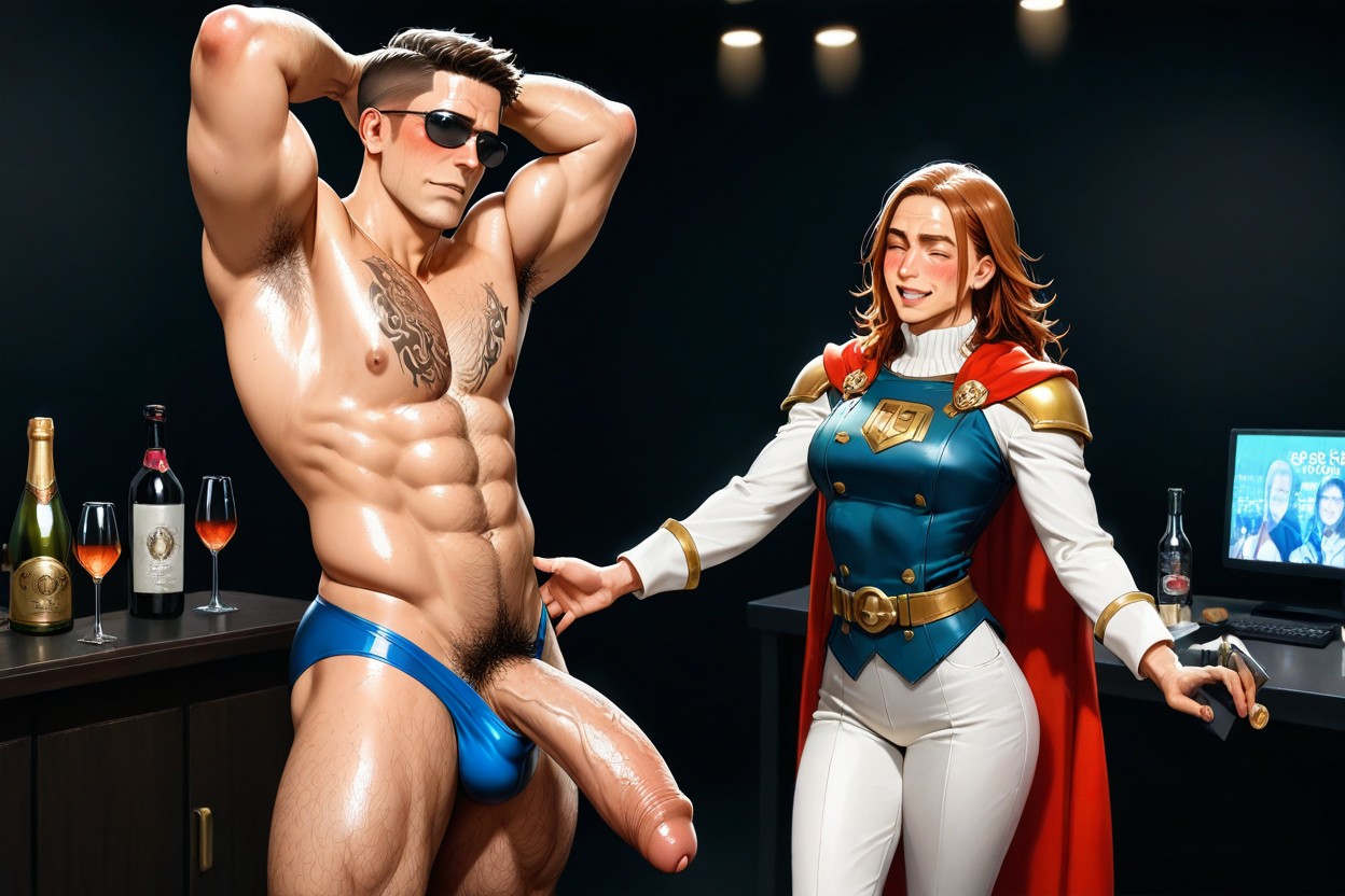 Massive Cock, Private Cocaine In Vip Room, Muscular AI Gay Porn