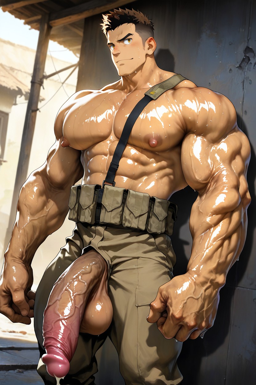 Huper Tight Waist, Beitemian, Heavy Muscular Body AI Gay Porn