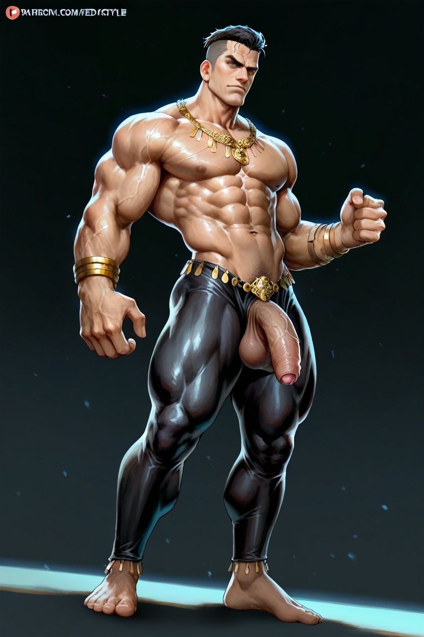 Highly Detailed Bodybuilder Tribal Dancer, Tribal Dance, Dutch Dynamic Angle AI Gay Porn