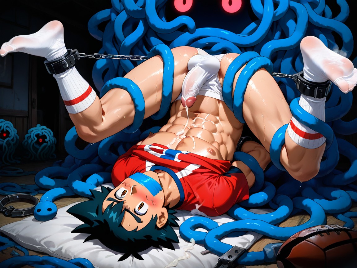 Ultra Detailed, Ash Ketchum Gives Footjob To Tangrowth, Texture AI Gay Porn