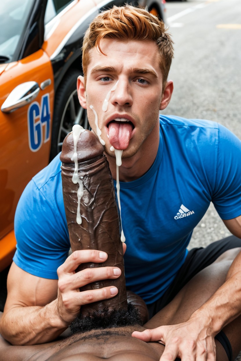 Ejaculates Cum, Looking At Viewer, Huge Plump Balls AI Gay Porn