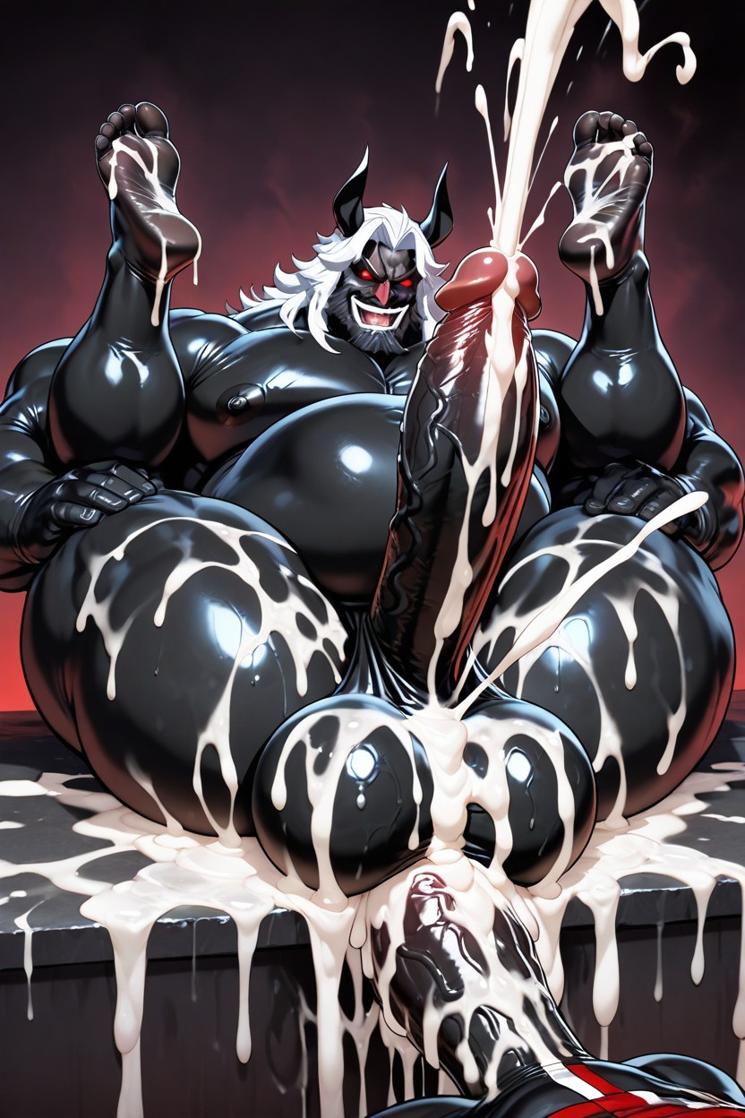 Evil Hyper Gigantic Black Anthrohorse Cock, Piles Of Cum, Cum On Ass AI Gay Porn