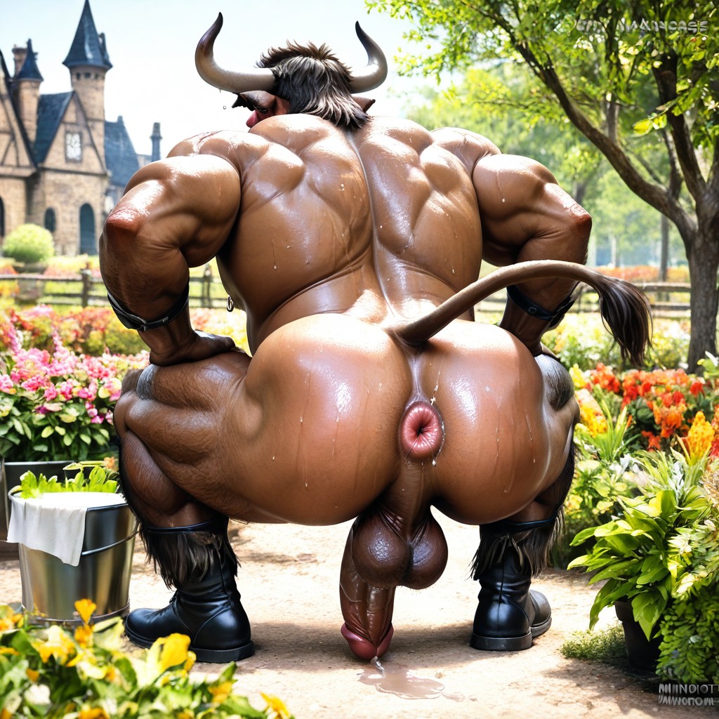 Huge Minotaur Squatting On The Penis, Naked, Minotaur Sitting In Squat On The Penis AI同性恋黄片