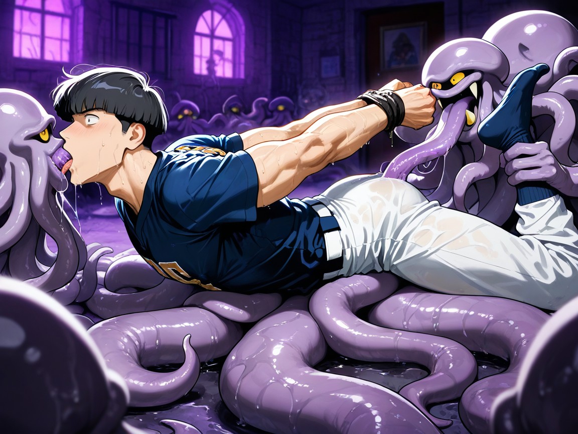 Texture, Fully Clothed, Krakens Licking Shigeo Kageyama‘s Asshole AI Gay Porn