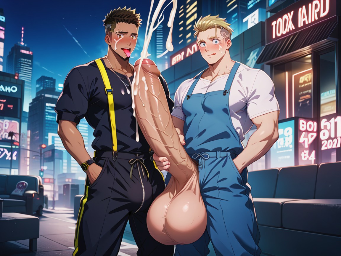 Fard À Joues Intégral, Ultrarealistic, Good Quality Porno IA Gay