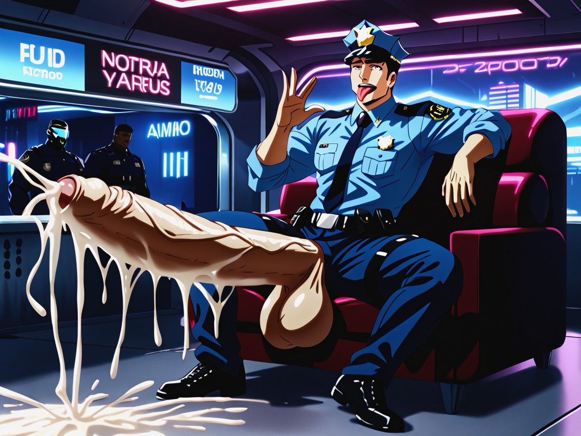 Cyberpunk, Futuristic, Caught ИИ гей порно