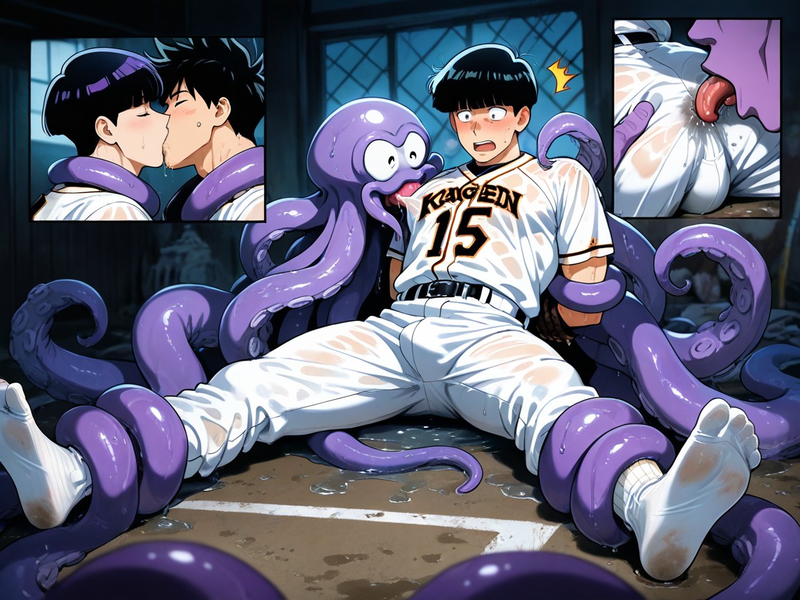 Krakens Licking Shigeo Kageyama‘s Asshole, Kraken Doing Anilingus To Shigeo Kageyama, Laying On Stomach AI Gay Porn
