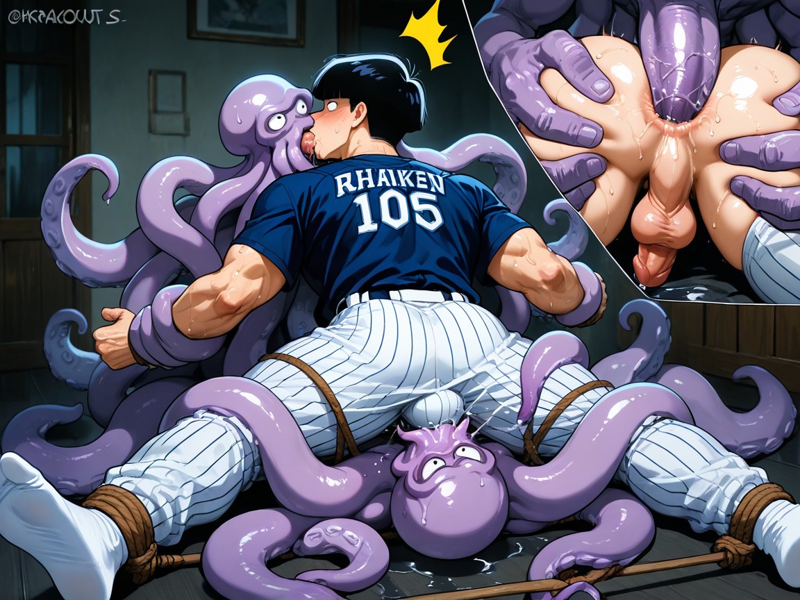 충격을 받음, Krakens Eating Shigeo Kageyama‘s Ass, Medium Cock 게이 AI 포르노
