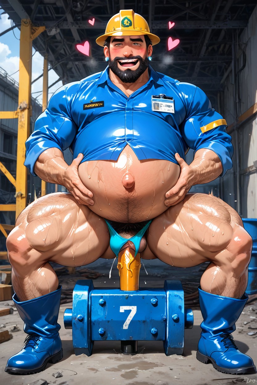 Big Beard, Big Open Smile, Big Realistic Pussy Porno gay IA