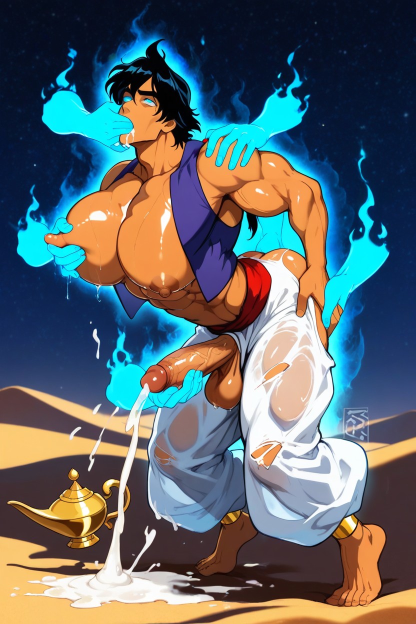 Thick Penis, Gigantic Rounded Pectorals, Saggy Balls Porno IA Gay