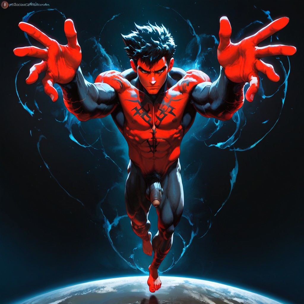 Strong Lines, Levitating, Full Body Visible 게이 AI 포르노