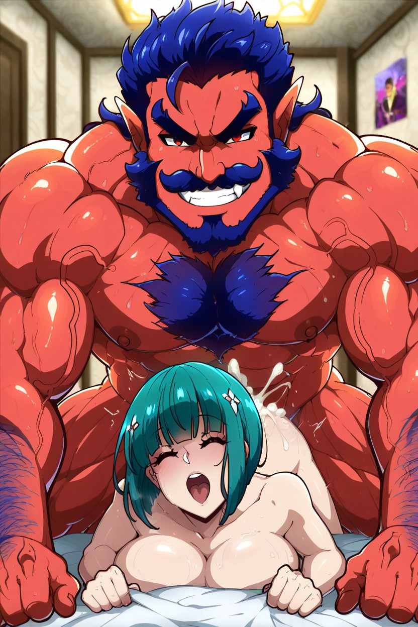Lady, 특대 근육, Demon Handsome 게이 AI 포르노