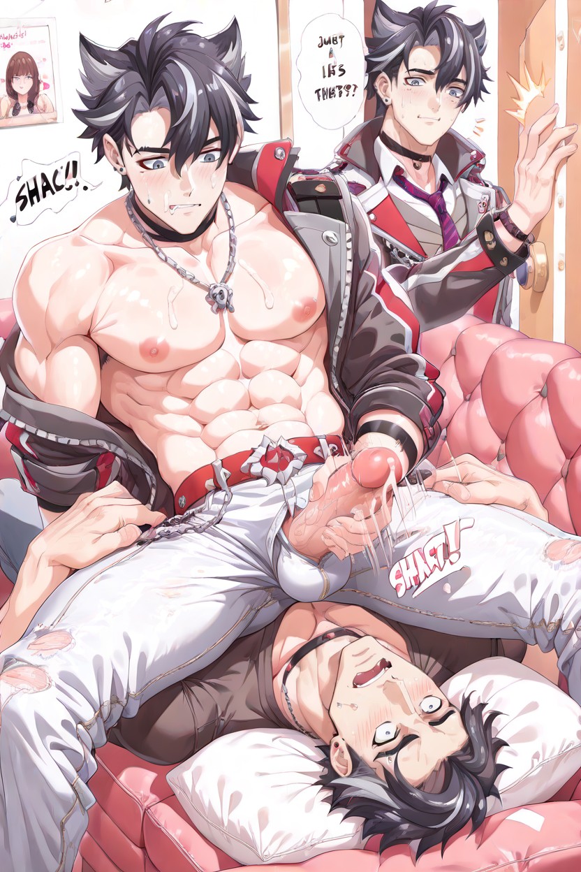Head On Pillow, Snoring, Looking Down At Penis AI Gay Porn