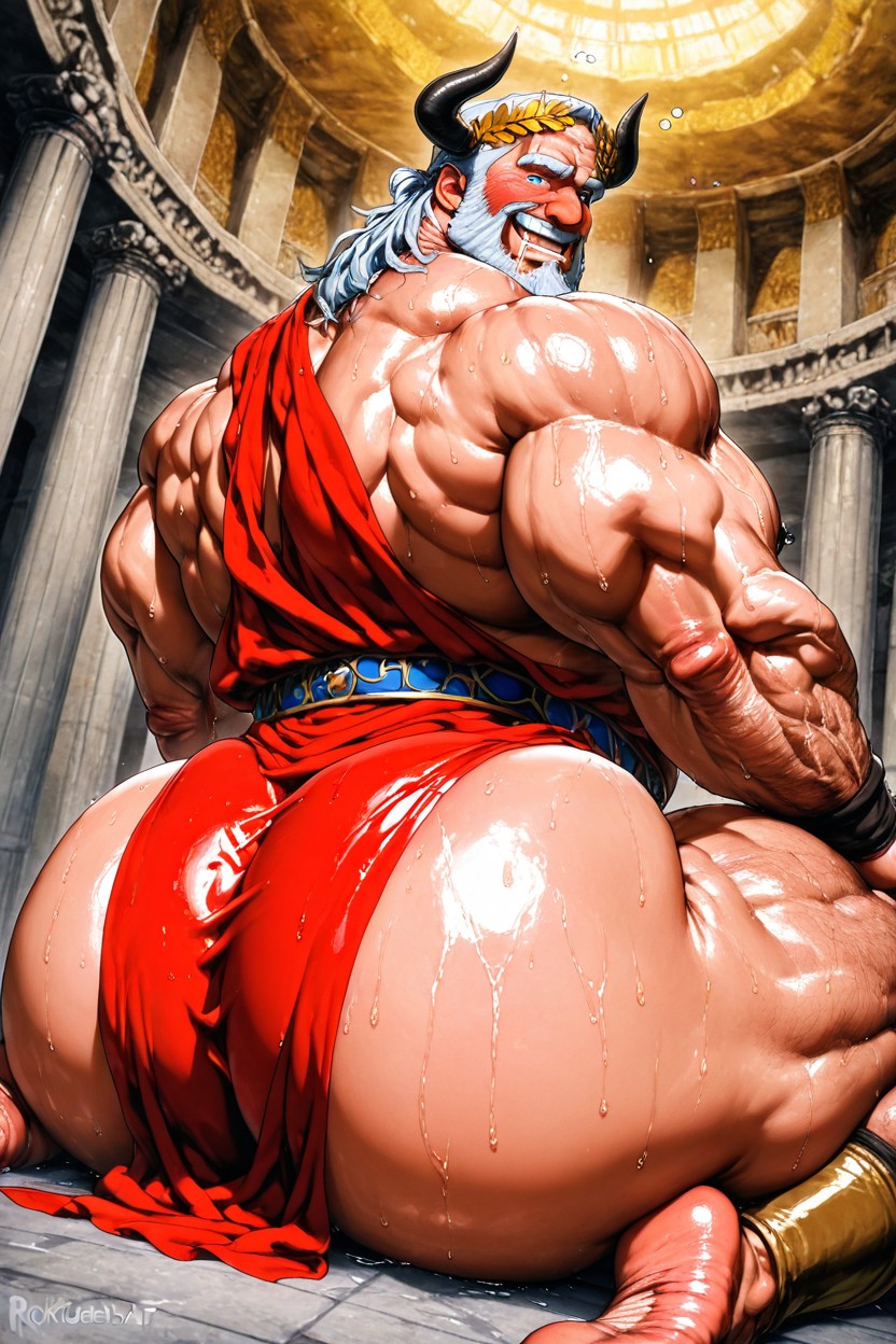 Thick Ass, Wearing Red Tunic, Thick Body Man Porno IA Gay