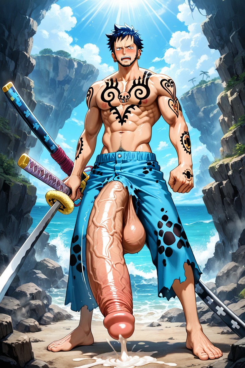 Saggy Balls, Moaning, Sword AI Gay Porn