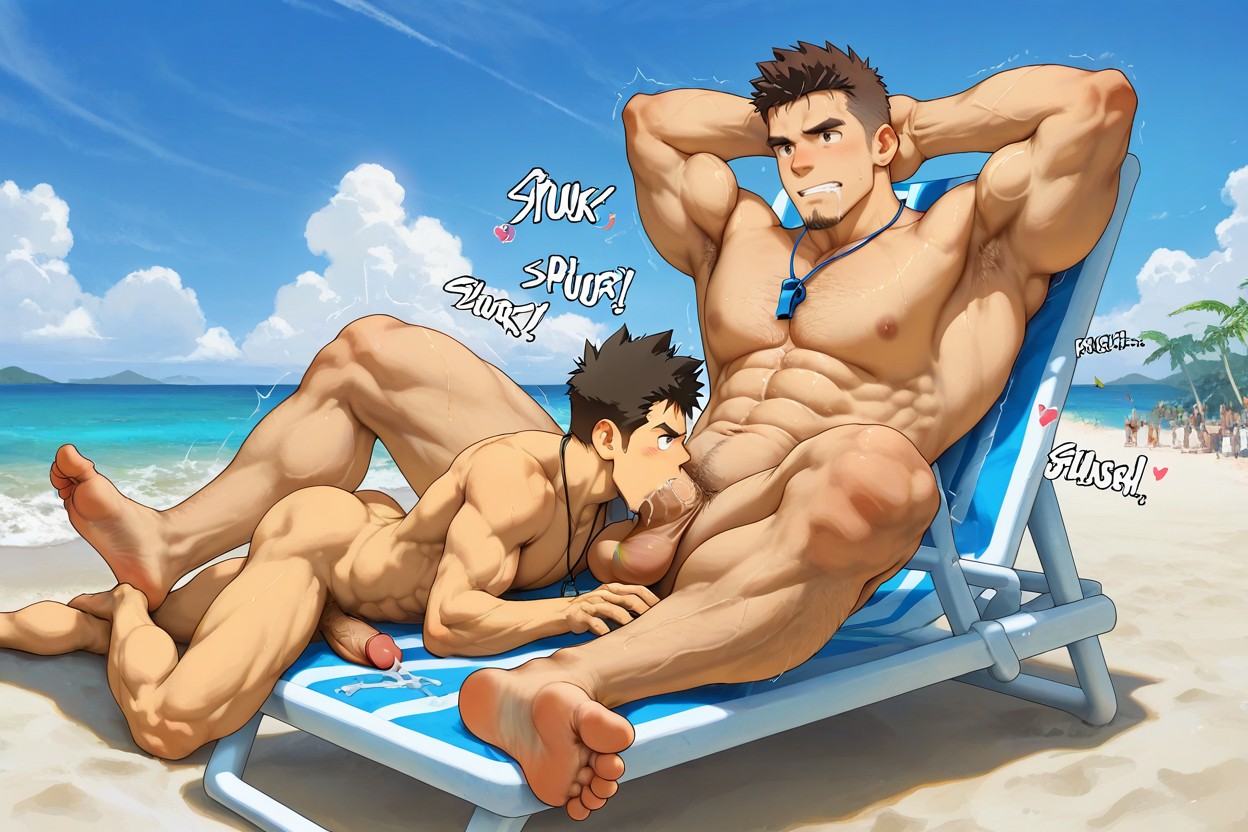 Good Composition, Chest Hair, Hyper Muscular Porno IA Gay