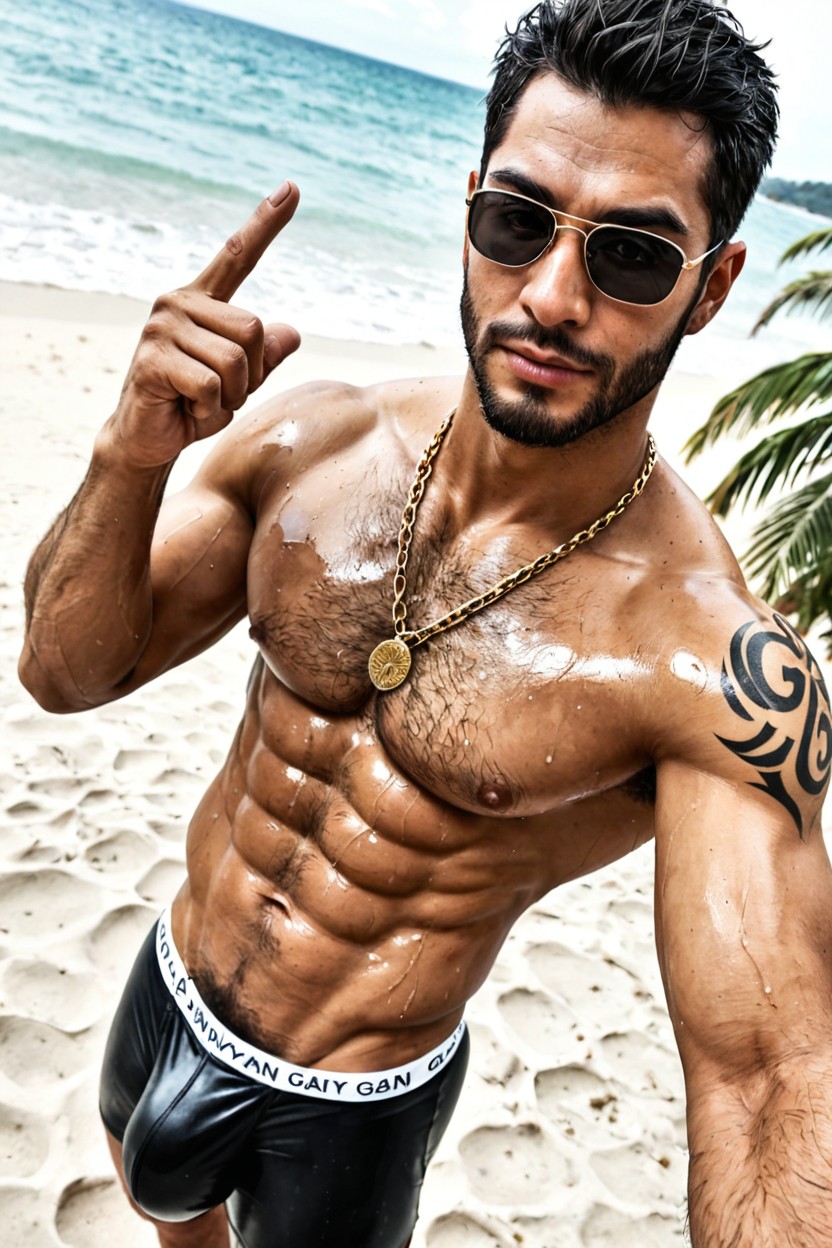 Alone, Lustful Face, Hairy Body Porno IA Gay